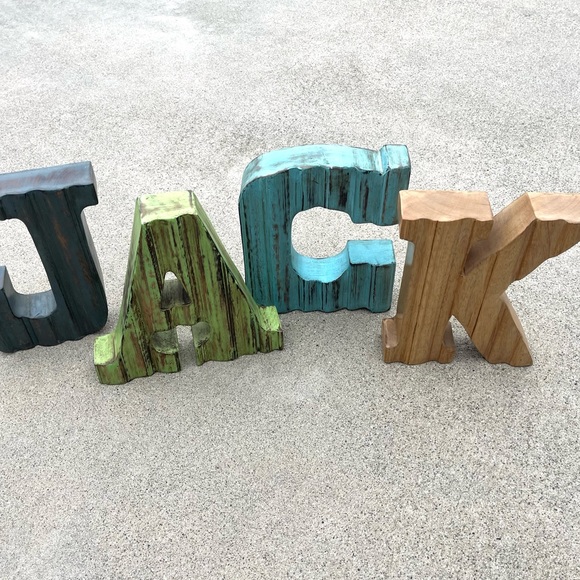 Farmhouse Country Shabby Chic 8” Solid Wood Letters - Picture 7 of 13